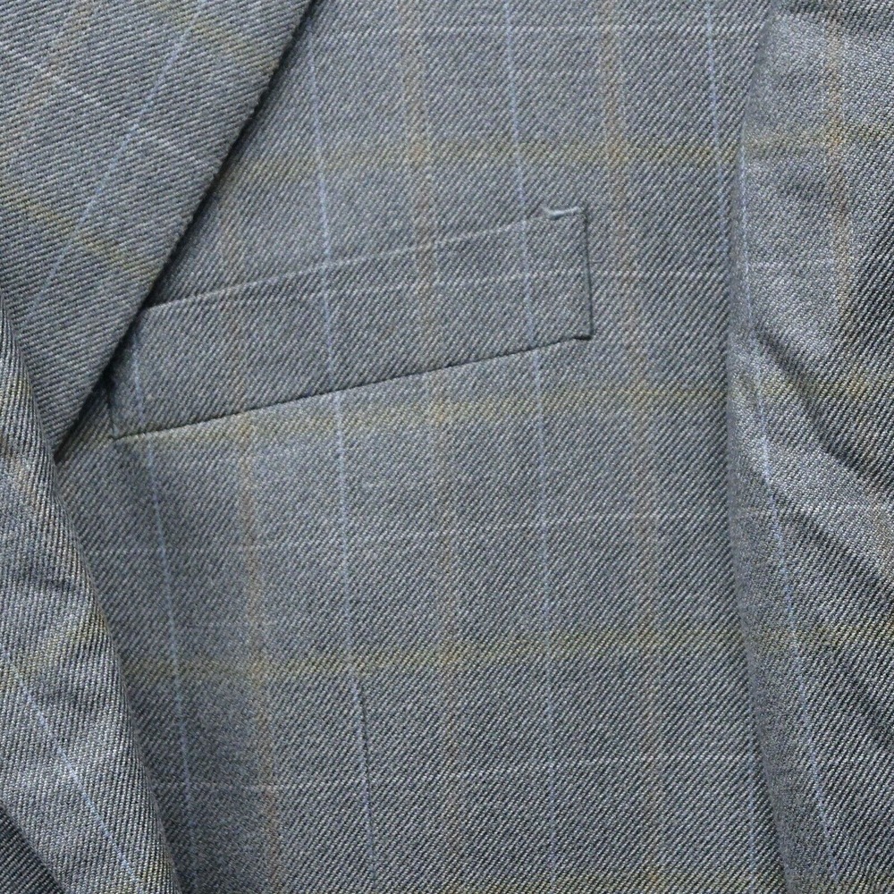 Murano 43r | 44r Green Gray Check 2 Button Blazer… - image 4